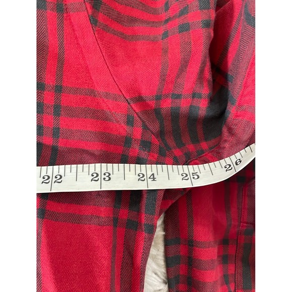 L.L. Bean red and green plaid  button down size large - Picture 4 of 6